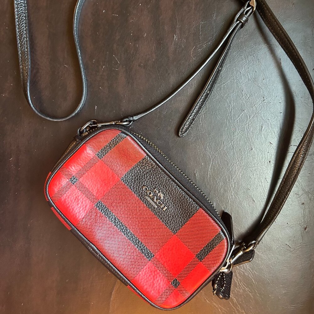 Coach Mini Purse, Plaid, Crossbody